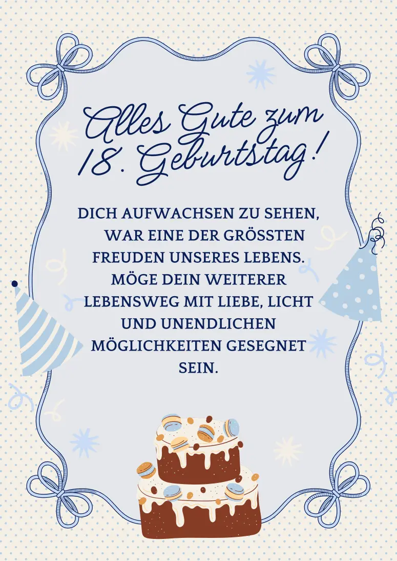 Alles Gute zum 18. Geburtstag!