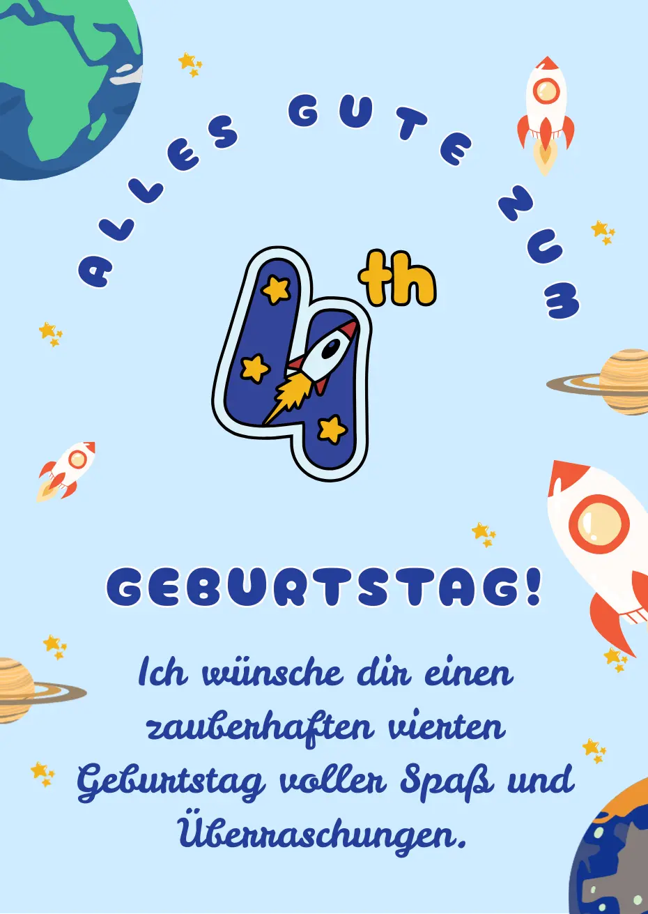 Alles Gute zum 4 Geburtstag