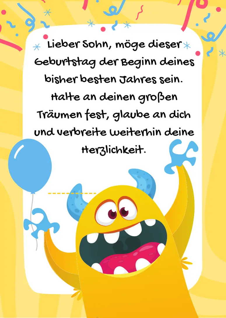 Geburtstagswünsche für den Sohn