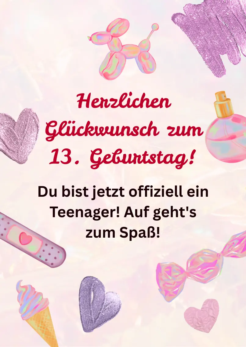 Herzlichen Glückwunsch zum 13. Geburtstag!