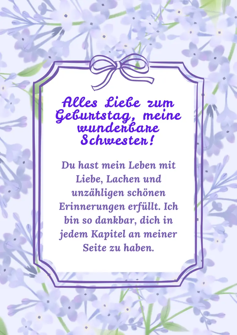 glückwünsche zum geburtstag schwester