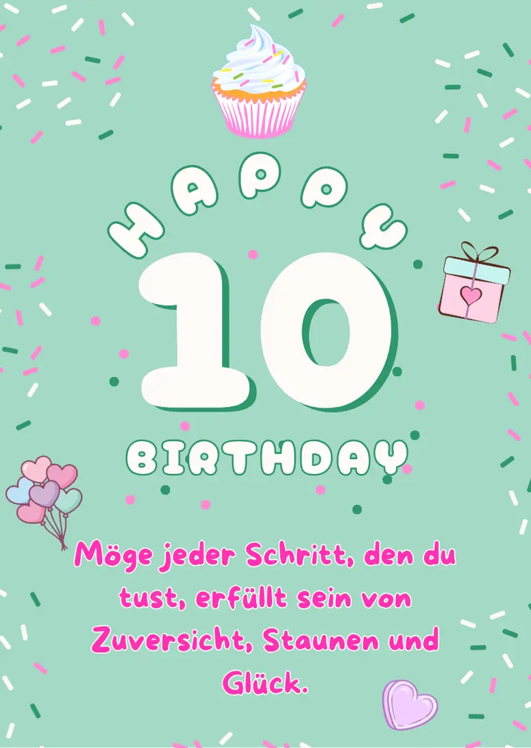 Alles Gute zum 10 Geburtstag