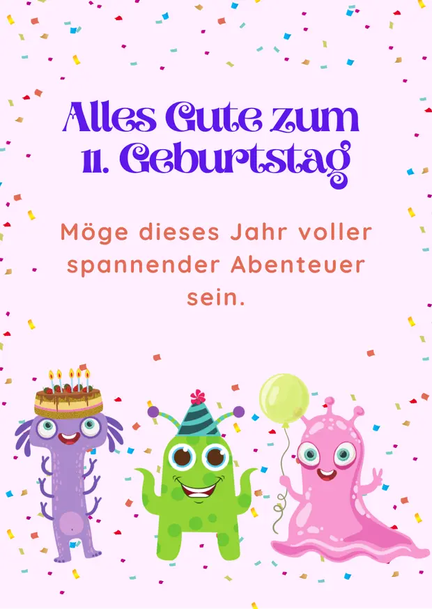 Alles Gute zum 11 Geburtstag