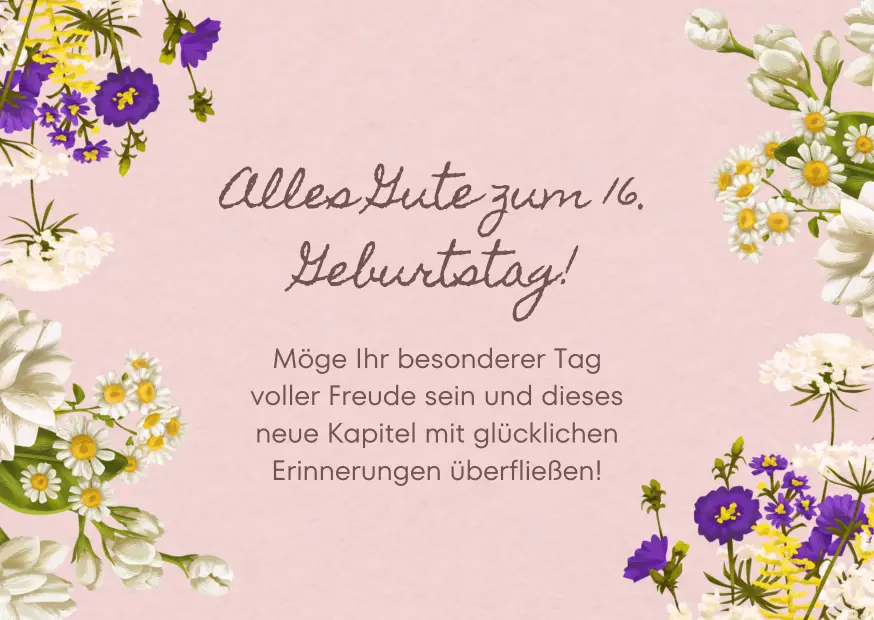 Alles Gute zum 16. Geburtstag!