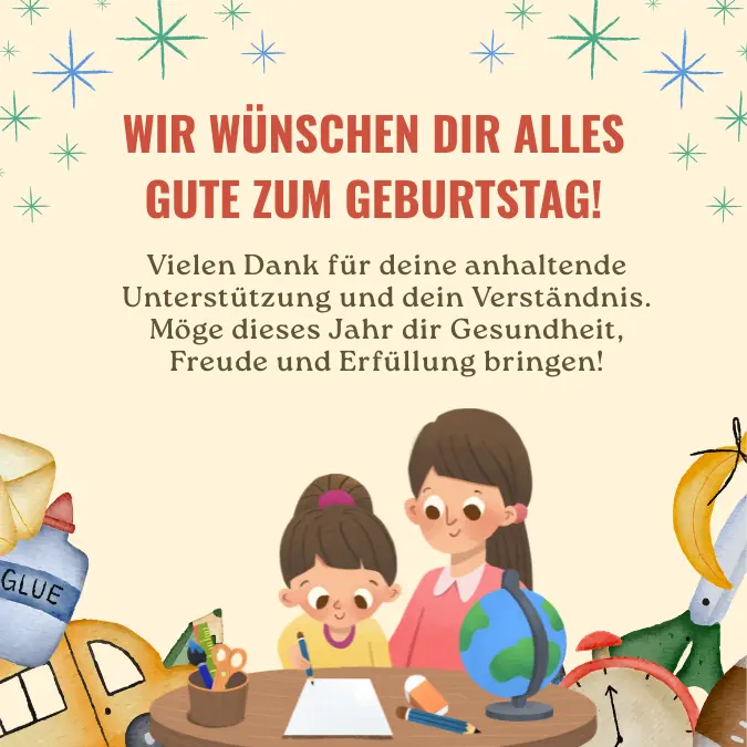 Geburtstagswünsche für Lehrer
