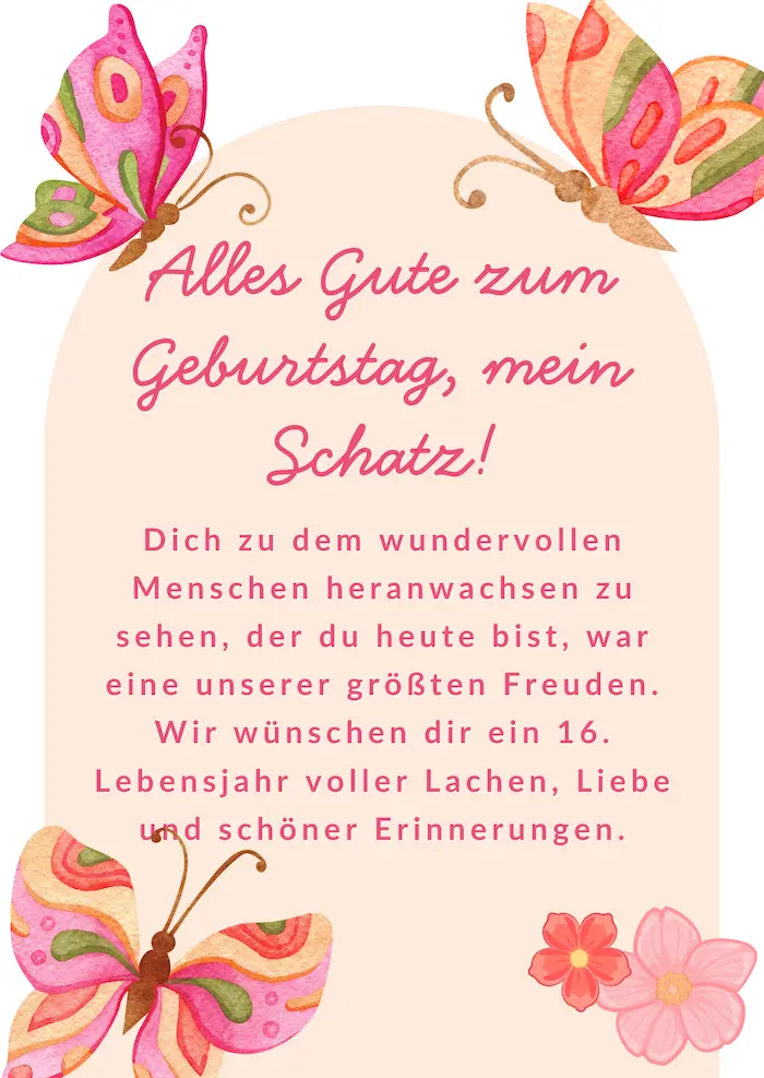 glückwünsche zum 16 geburtstag mädchen