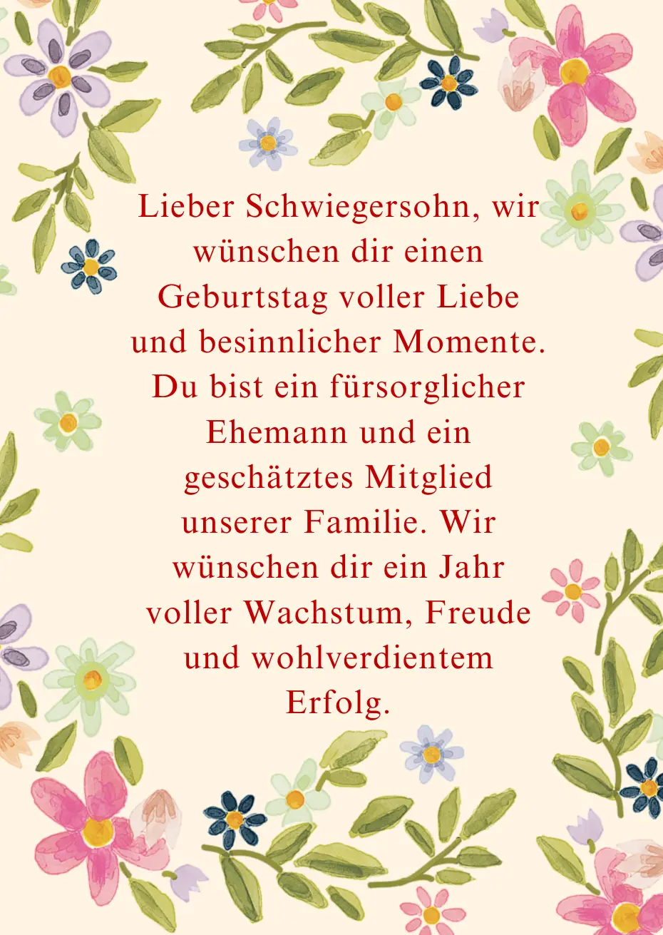 WhatsApp Geburtstagswünsche Schwiegersohn