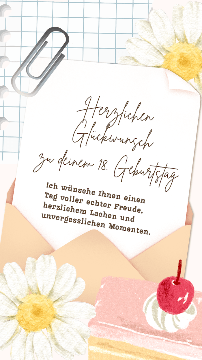 Glückwünsche zum 18. Geburtstag Patenkind