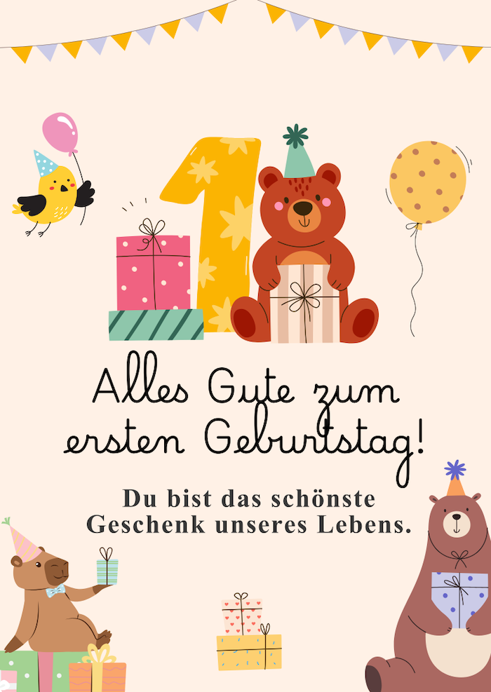 glückwünsche zum 1. geburtstag junge