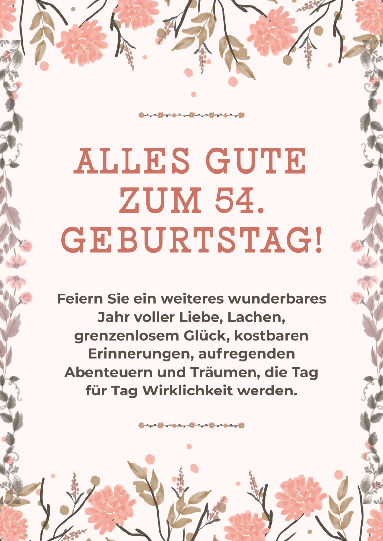 Alles Gute zum 54. Geburtstag!