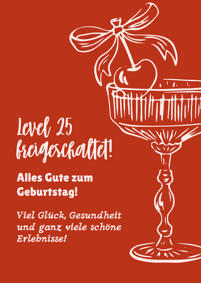 Kurze Glückwünsche zum 25. Geburtstag
